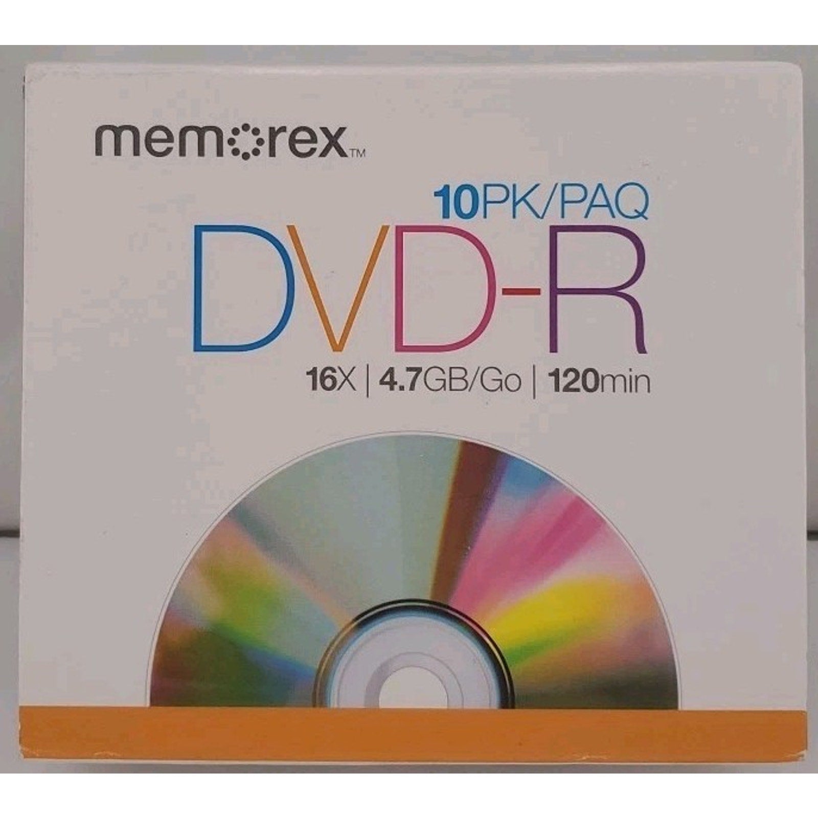 Memorex DVD+R 10 Pack - 16X, 4.7GB, 120 mins Individual Jewel Cases Open Box