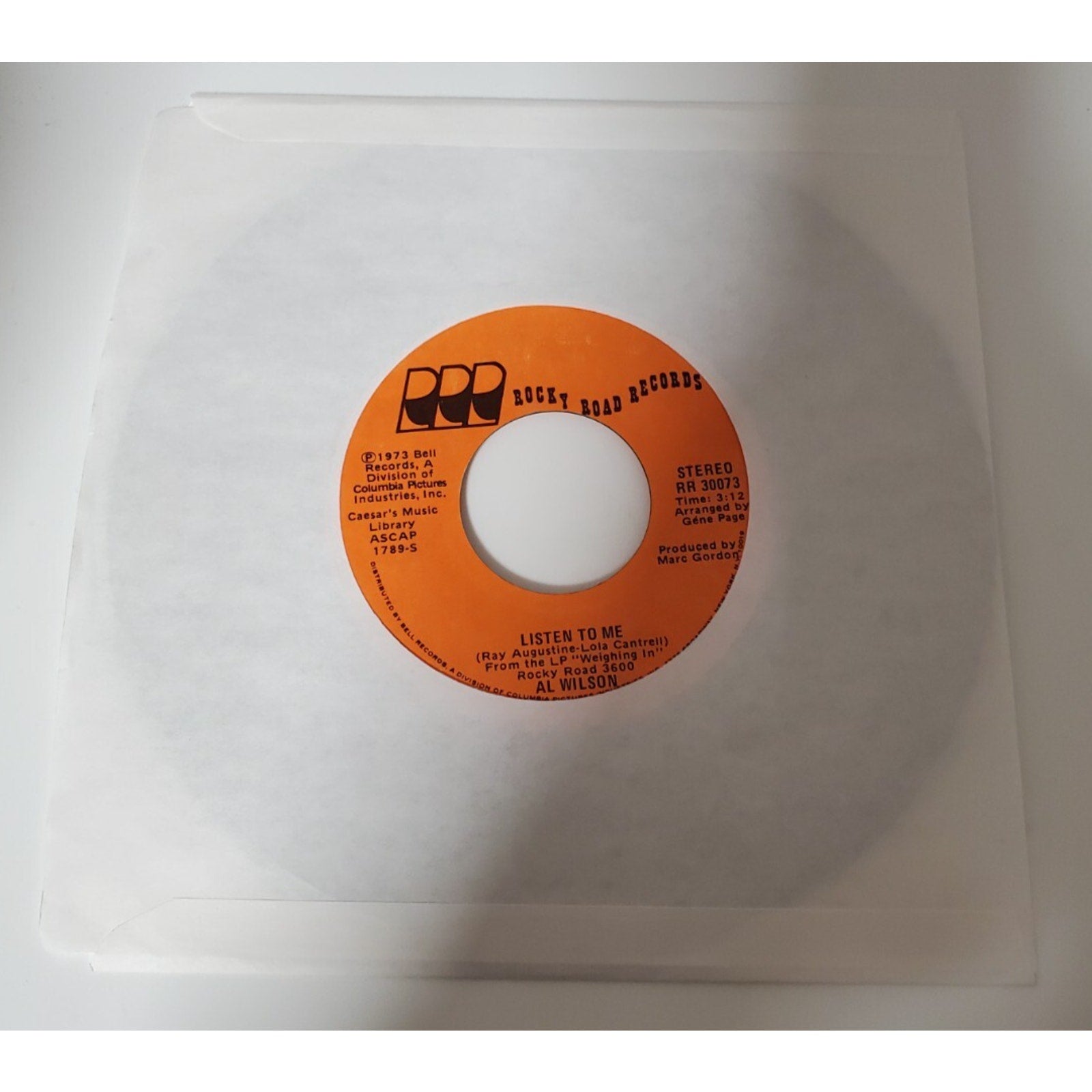 Al Wilson - Listen To Me - 45RPM Record - Singles