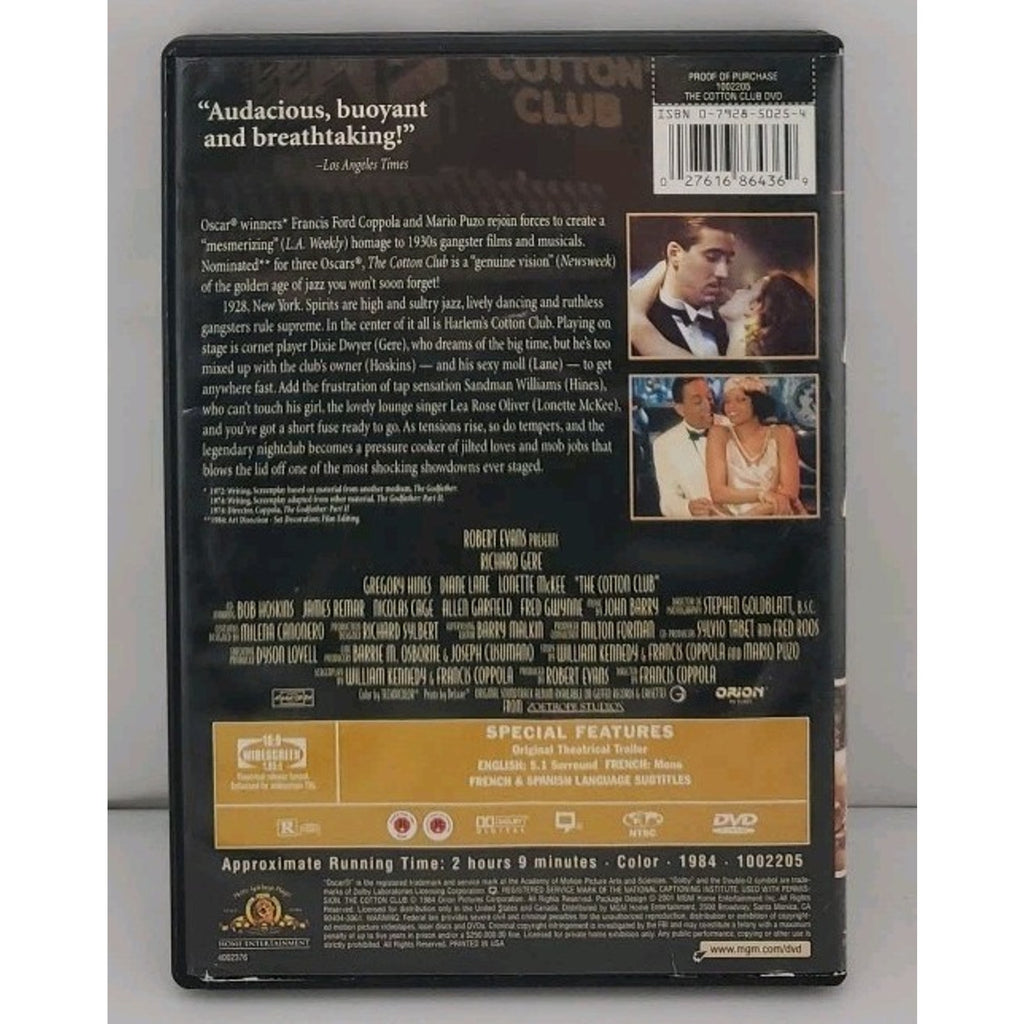 The Cotton Club (DVD, 1984)