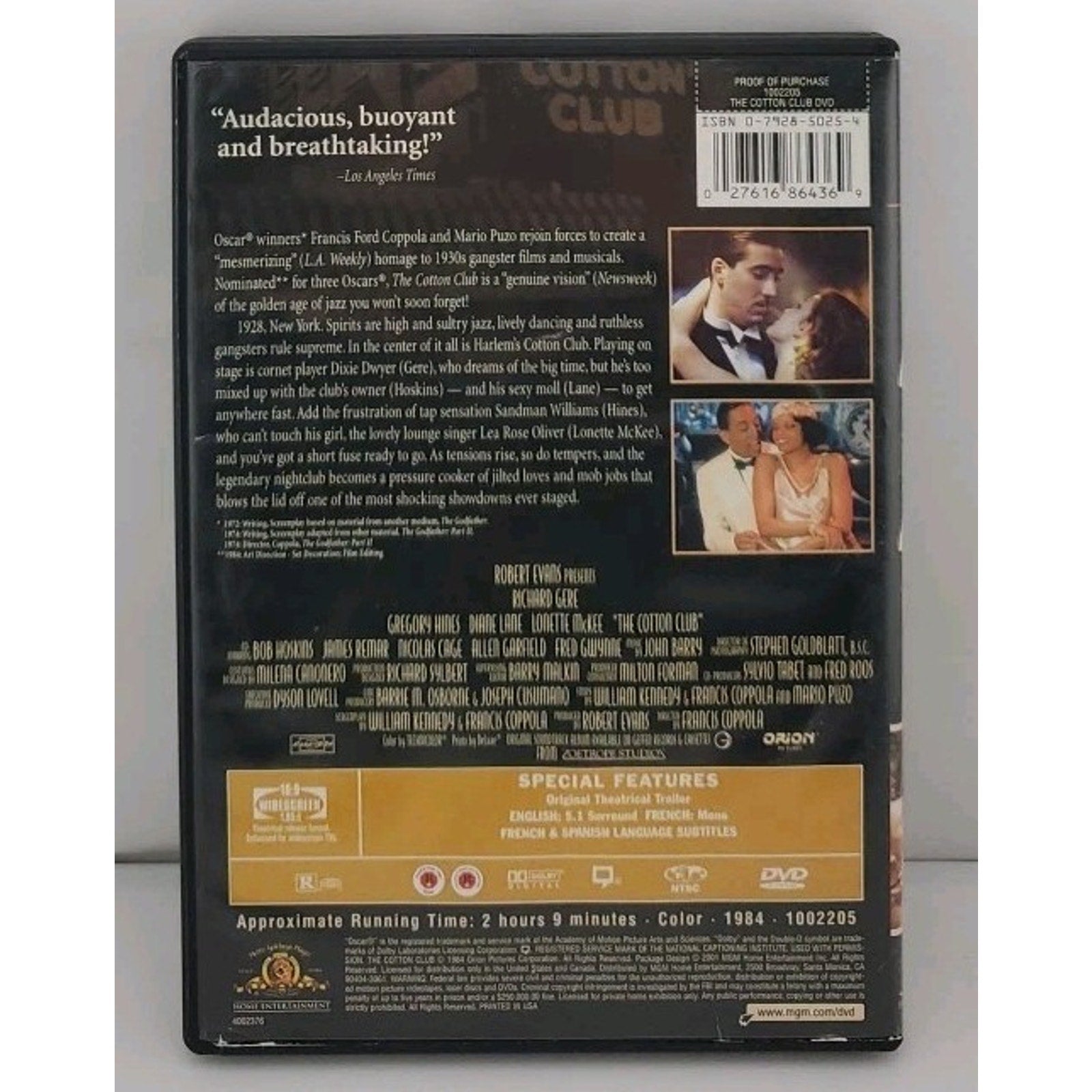 The Cotton Club (DVD, 1984)