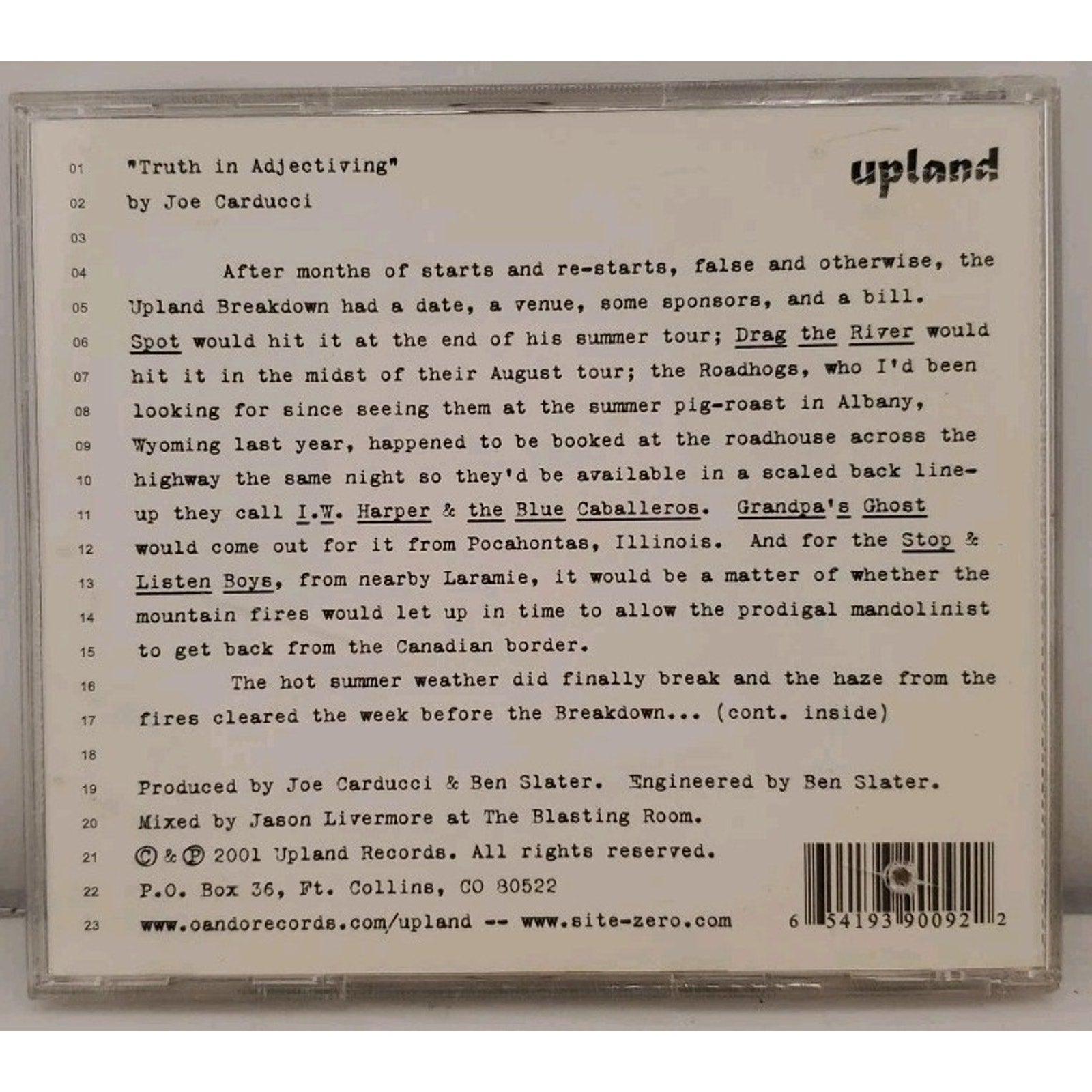Upland Breakdown by Various (CD, 2001)