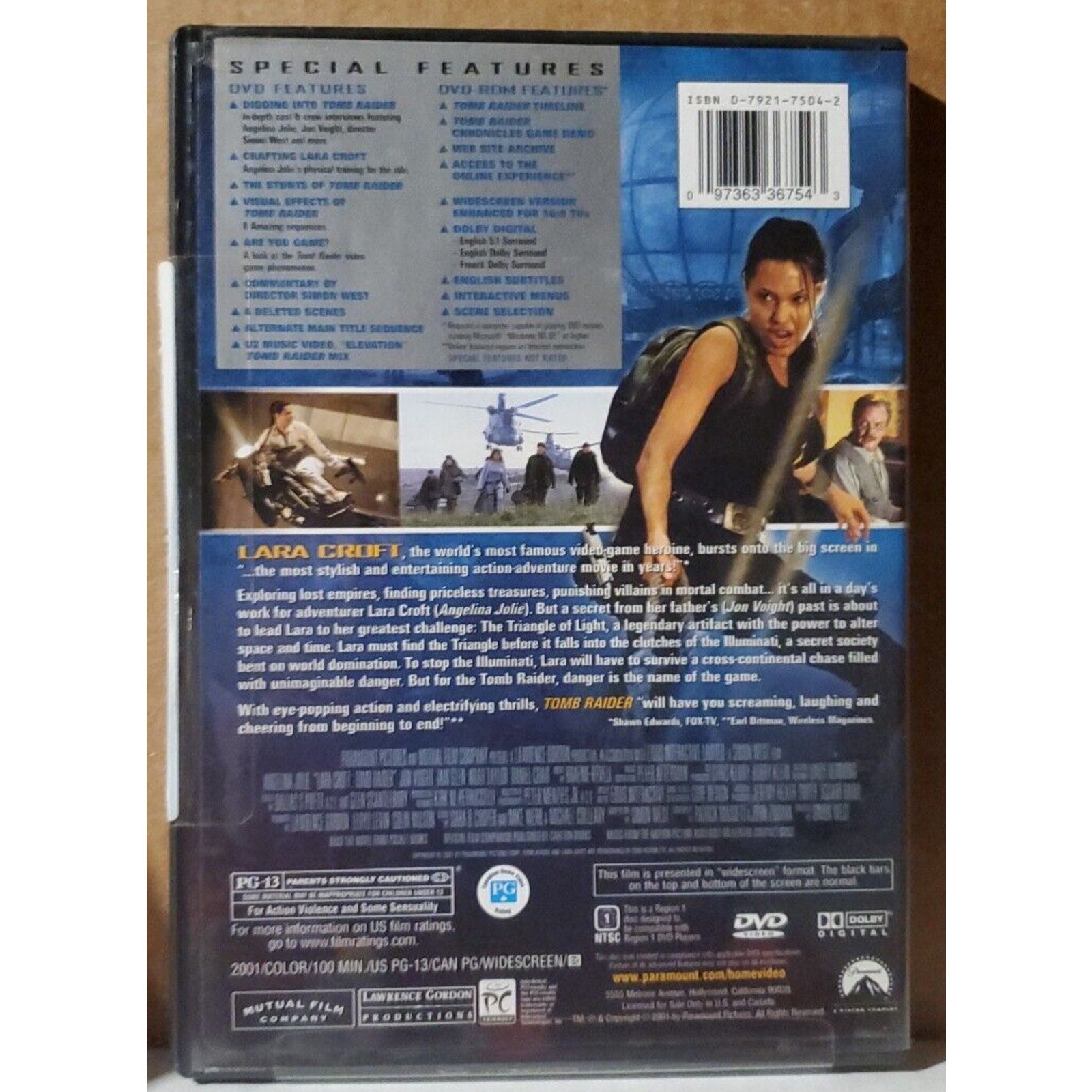 Lara Croft: Tomb Raider (DVD, 2001, Widescreen)