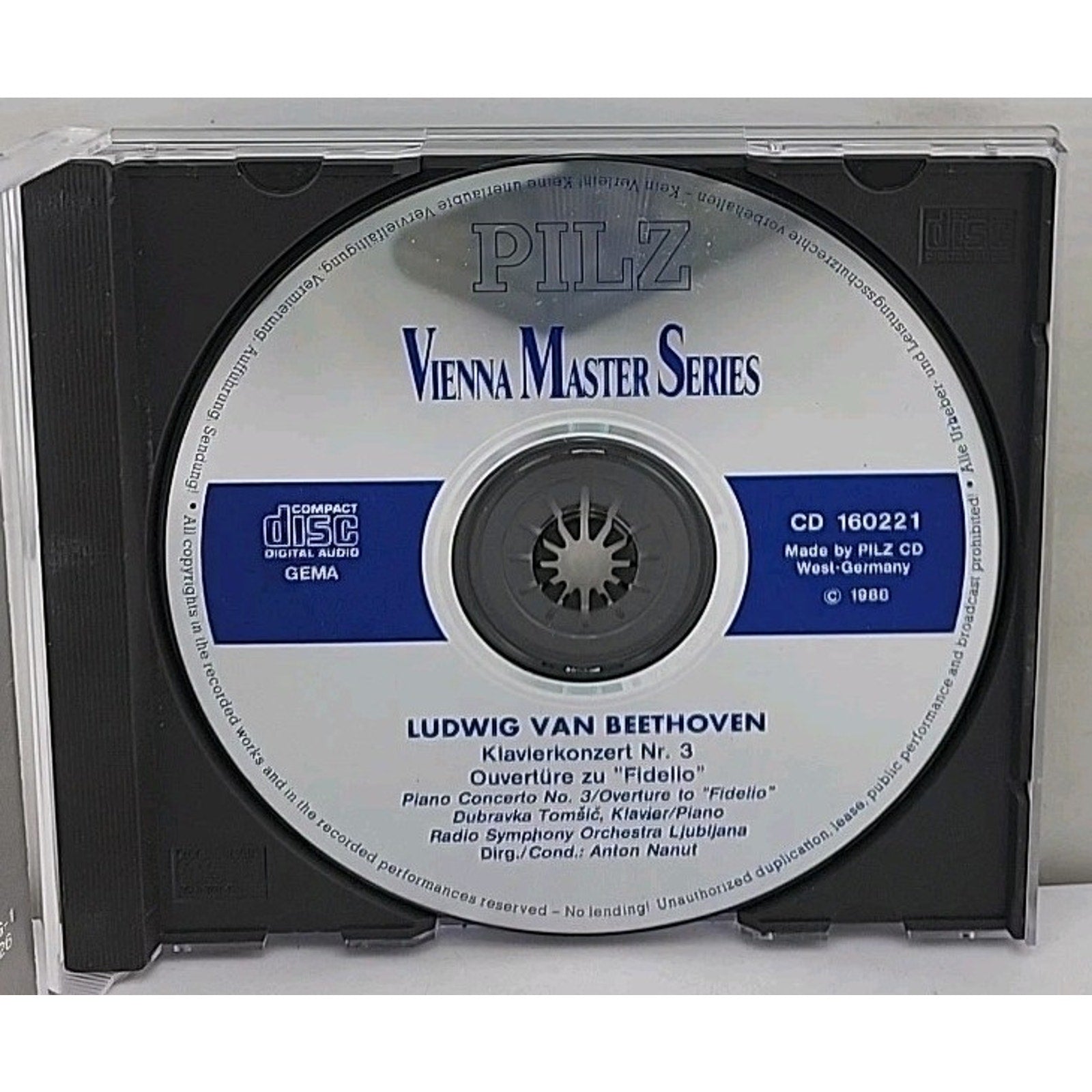 Beethoven Klavierkonzert Nr. 3 Fidelio Overture CD Vienna Master Series