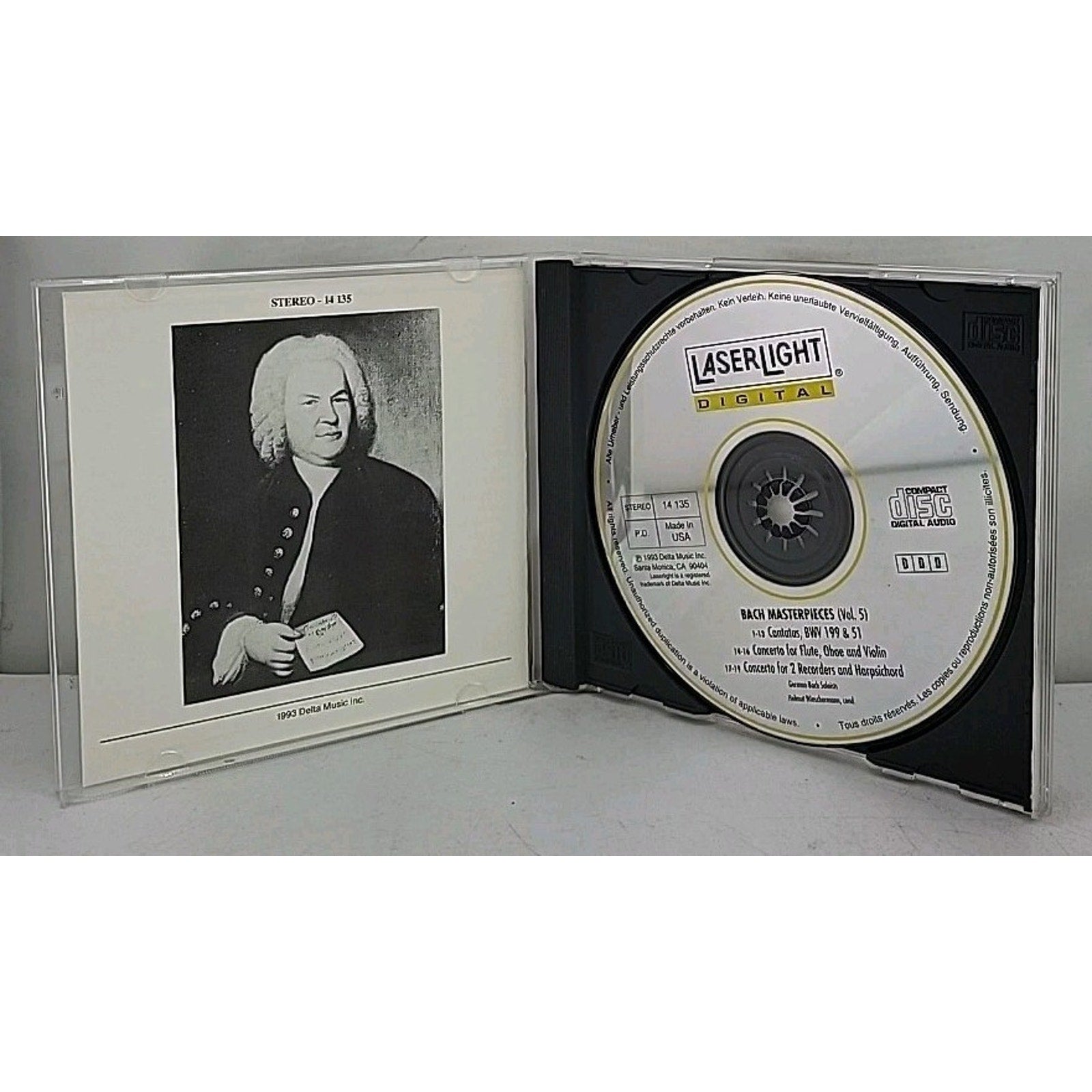 Cant 51/199/Con Fl Ob & Vn by J.S. Bach (CD, 1993)