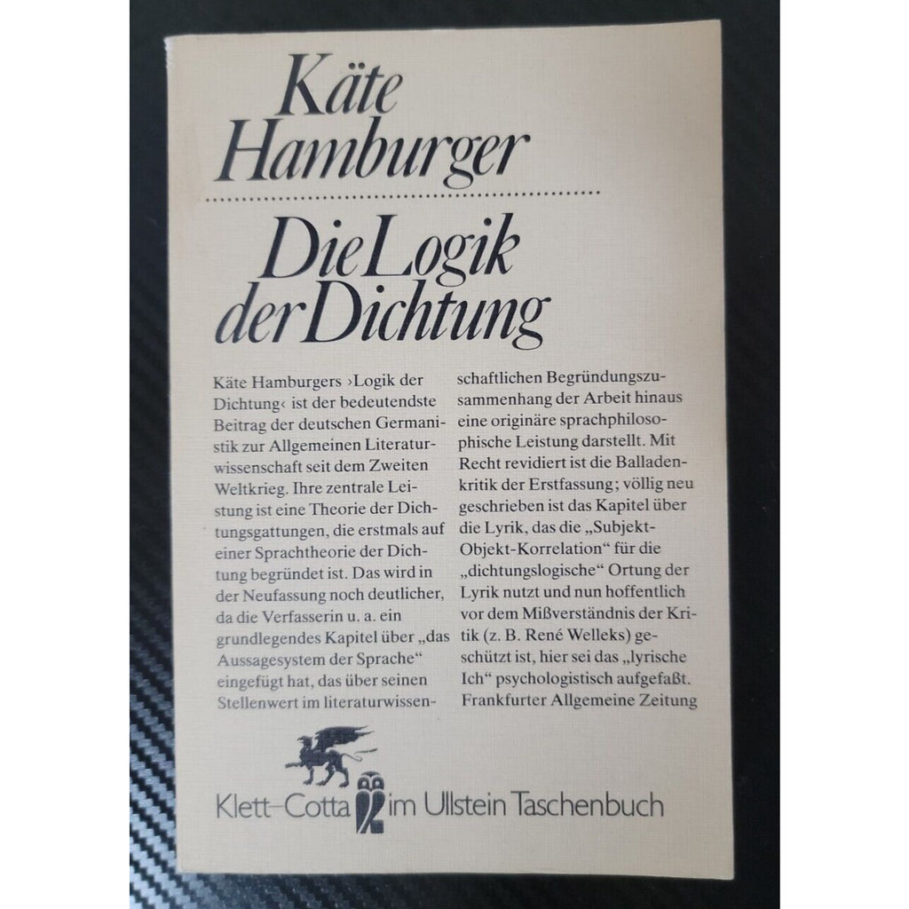 Kate Hamburger DieLogik der Dichtung