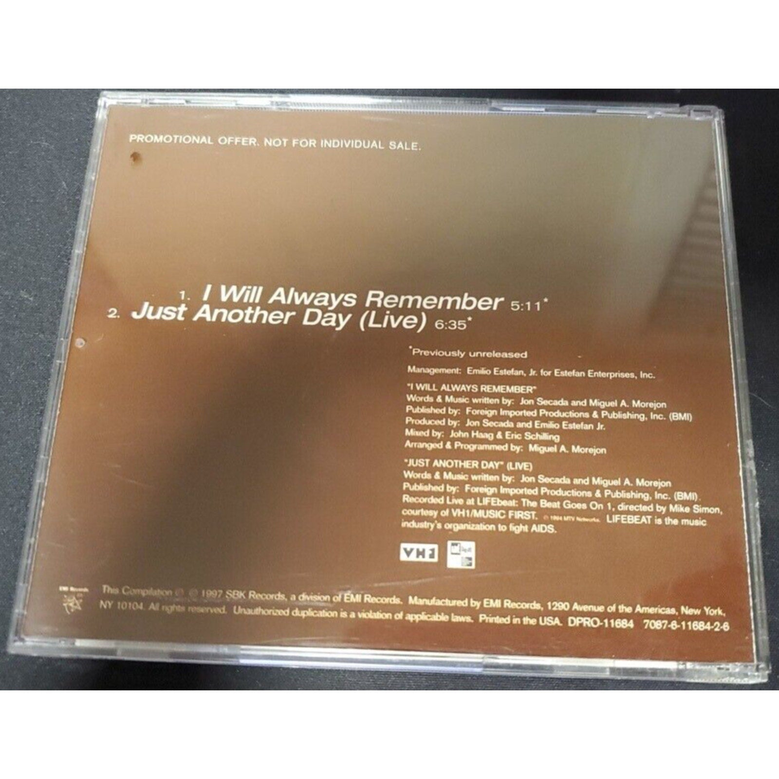 Secada - I will Always Remember / Just another Day Live [CD]