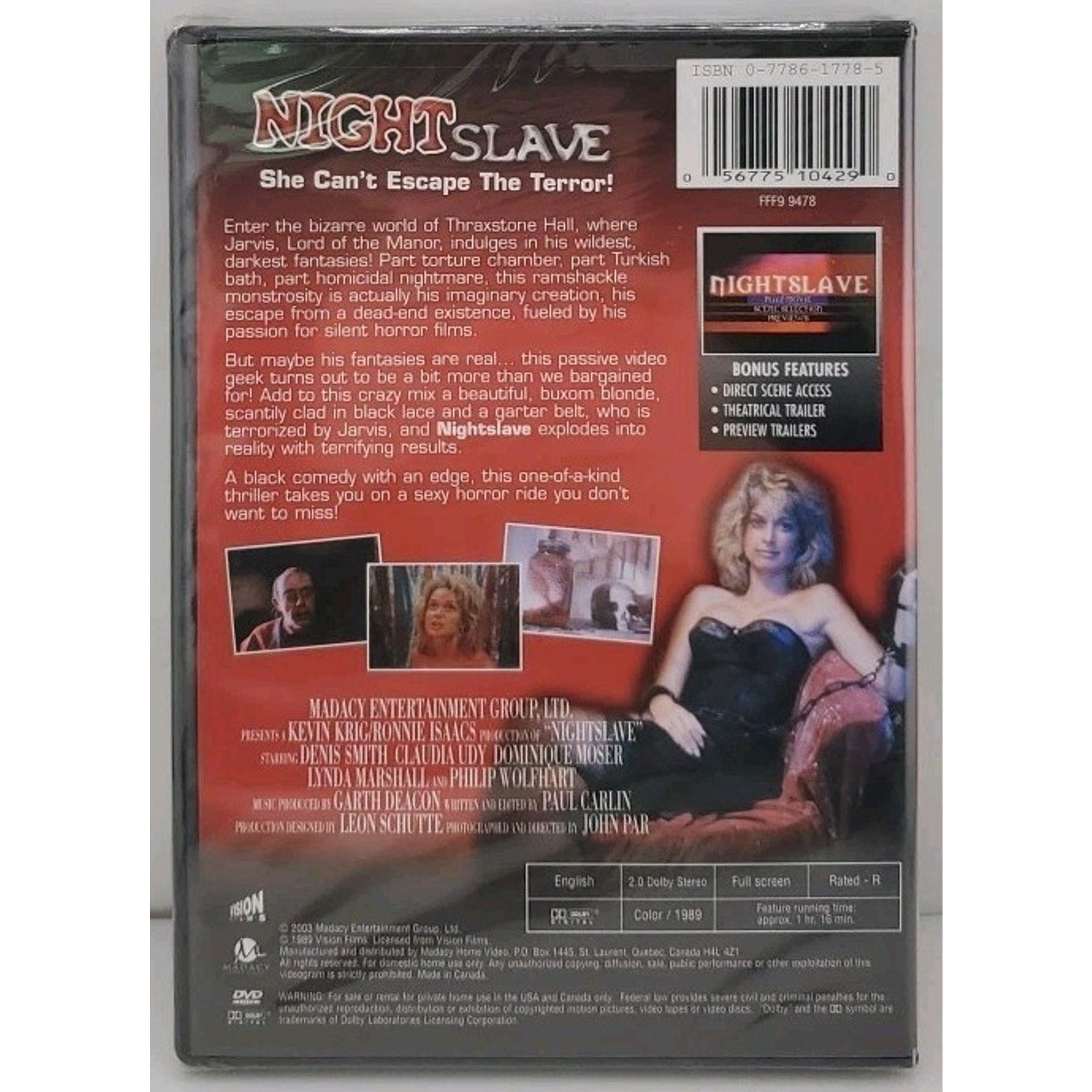 Night Slave (DVD, 1989) *Brand New*