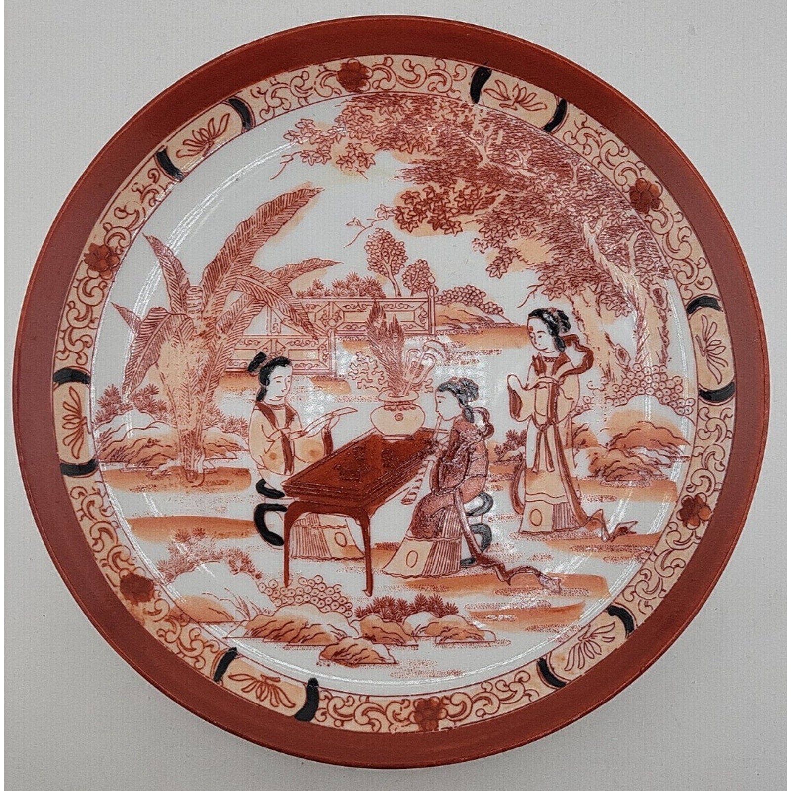Nippon Japan Vintage Japanese Geisha Girls Porcelain Plate 8”