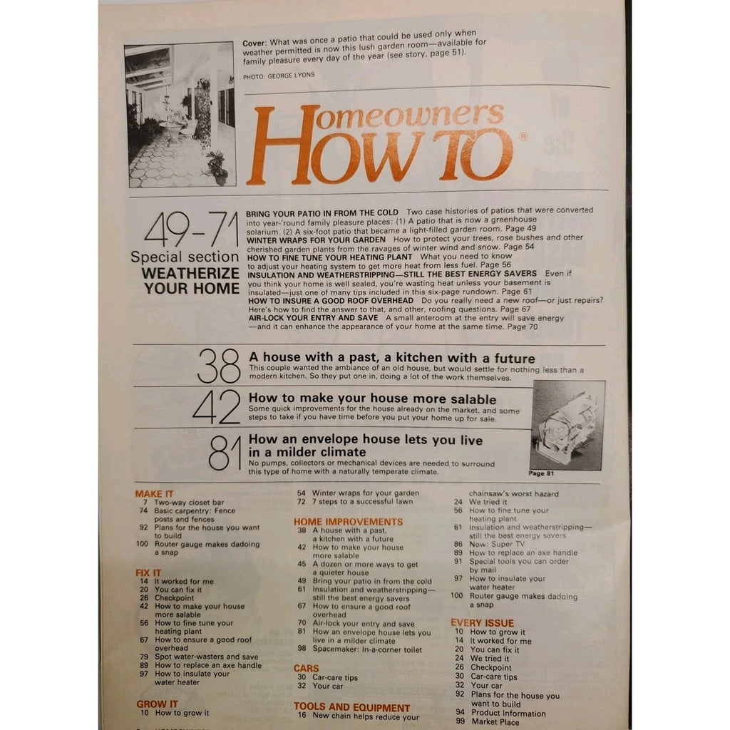 Homeowner's How To September/October 1982 Magazine