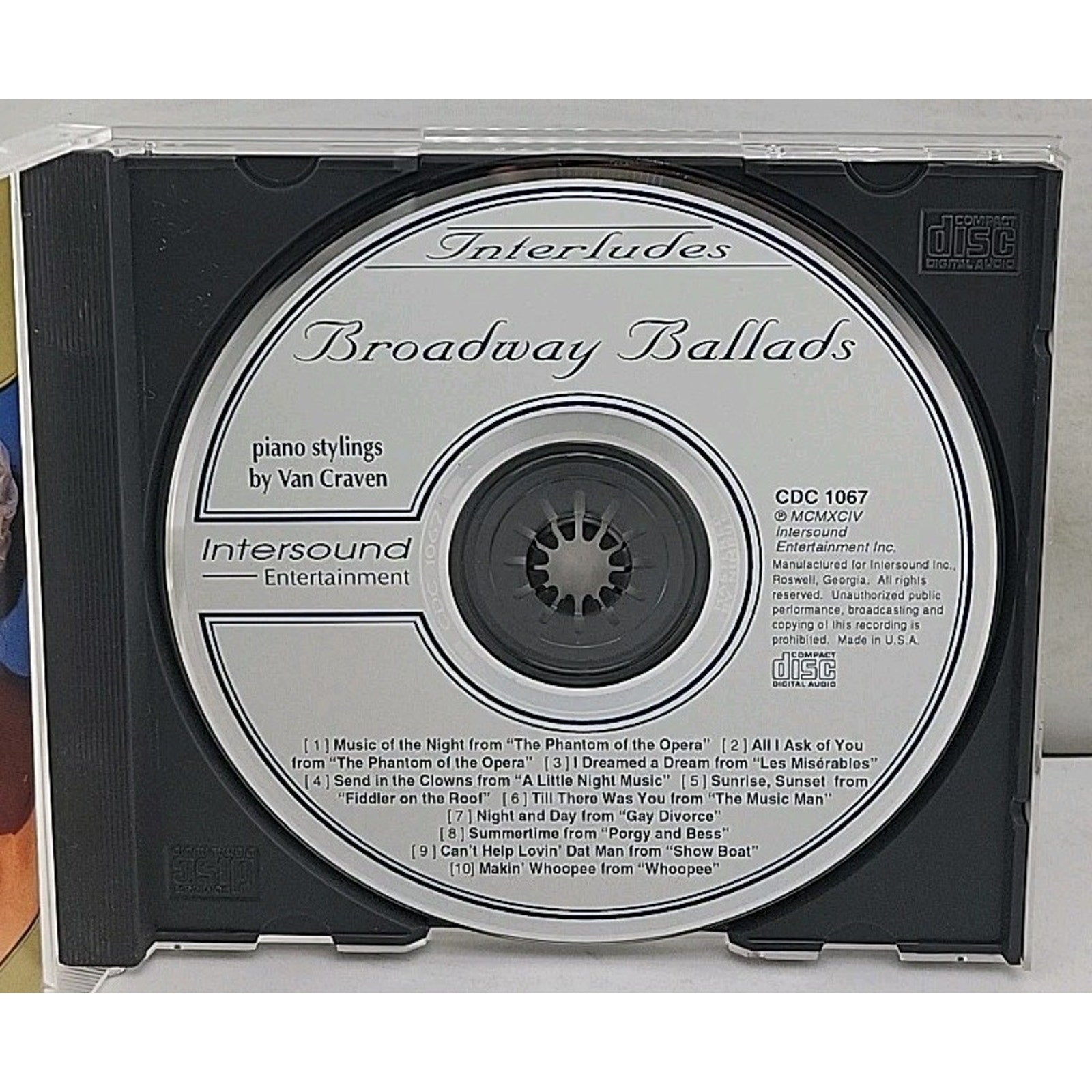 Interludes: Broadway Ballads CD by Van Craven