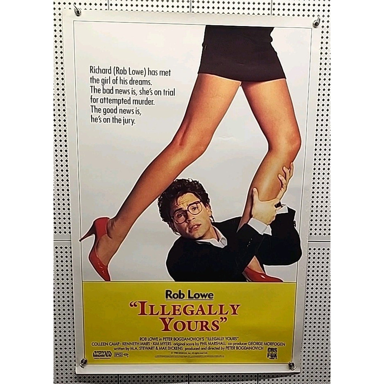 Illegally Yours 1988 Home Video Movie Poster 25X38 Rolled 1 Sheet Rob Lowe
