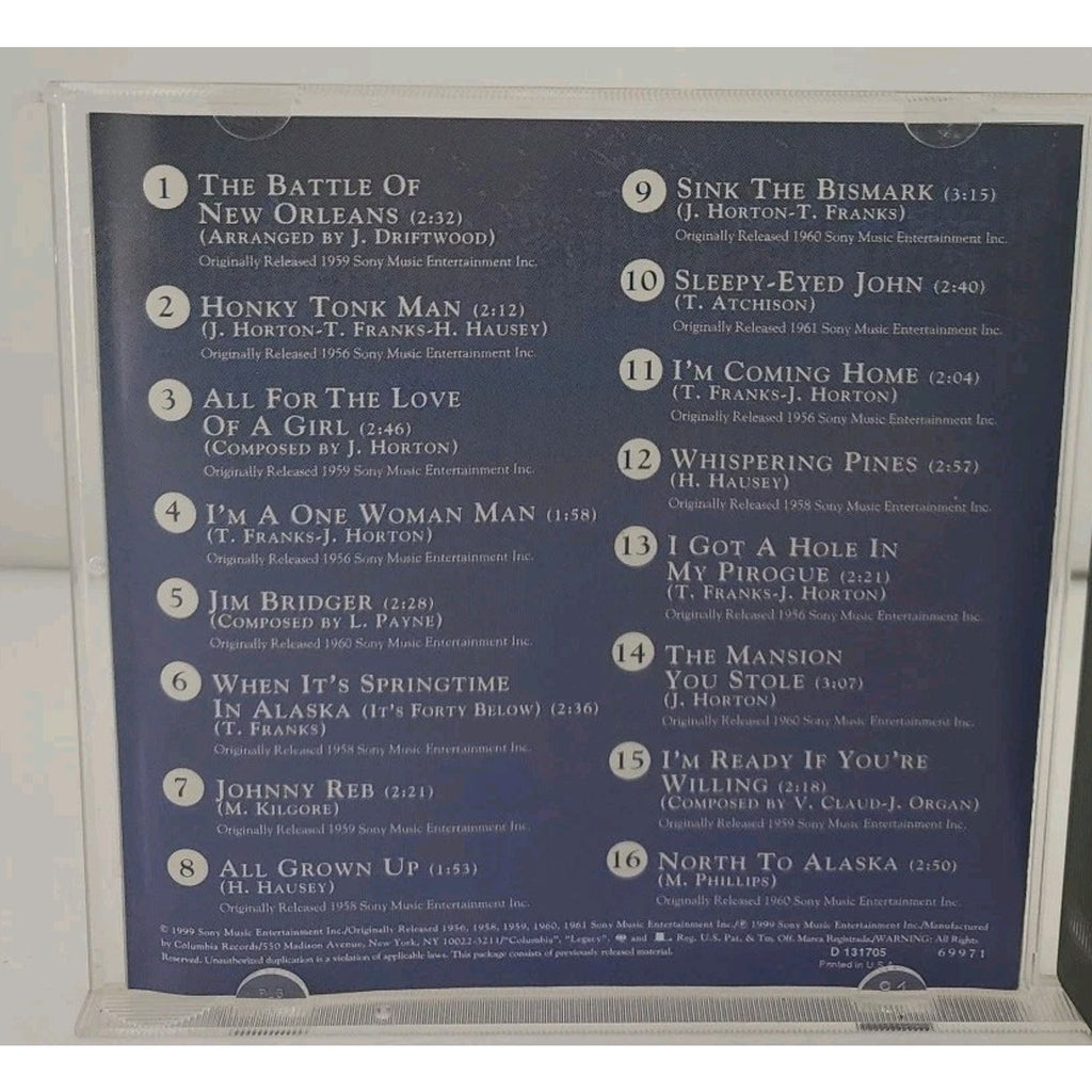 16 Biggest Hits by Johnny Horton (CD, Aug-1999, Sony Music Distribution (USA))