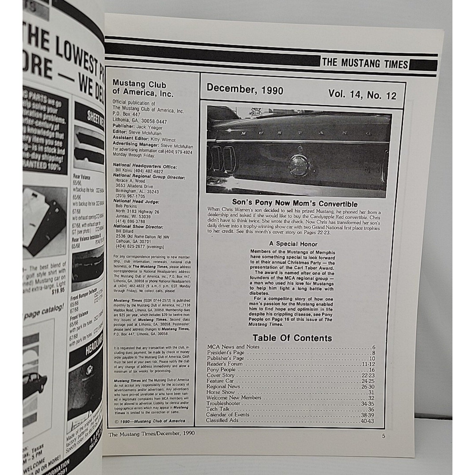 Mustang Times December 1990 Magazine