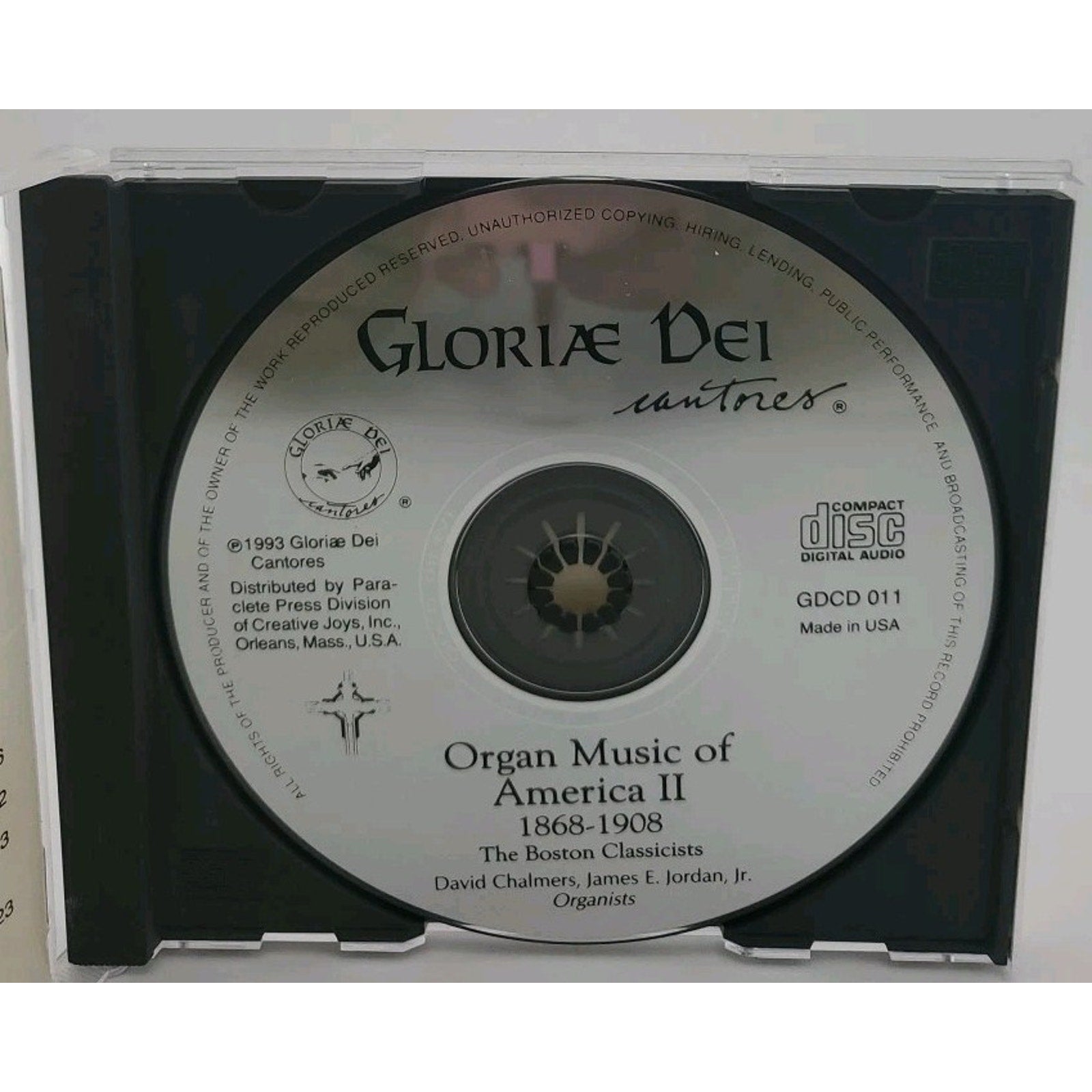 Gloriae Dei Cantores Organ Music Of American II Cd