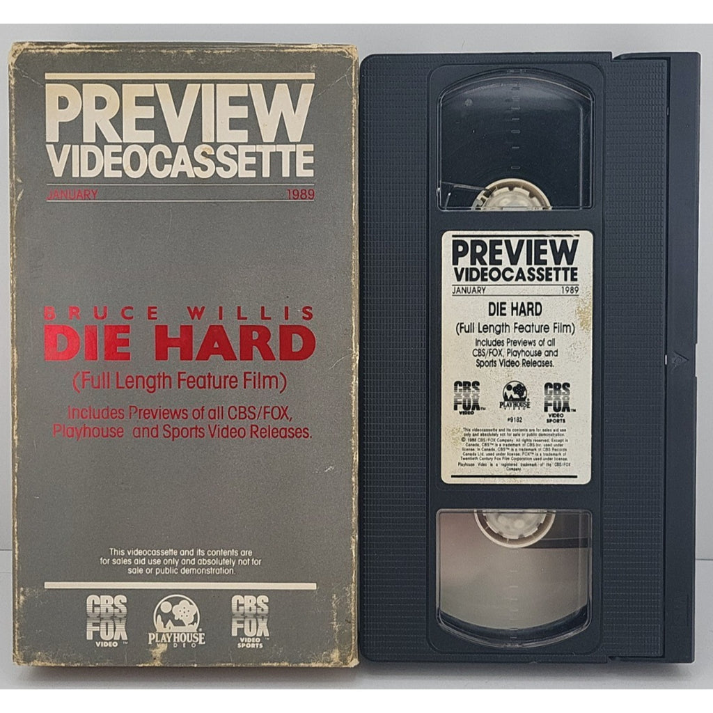 Die Hard ( 1988 ) Rare Vintage Video Store Promo / Preview / Early Screener VHS