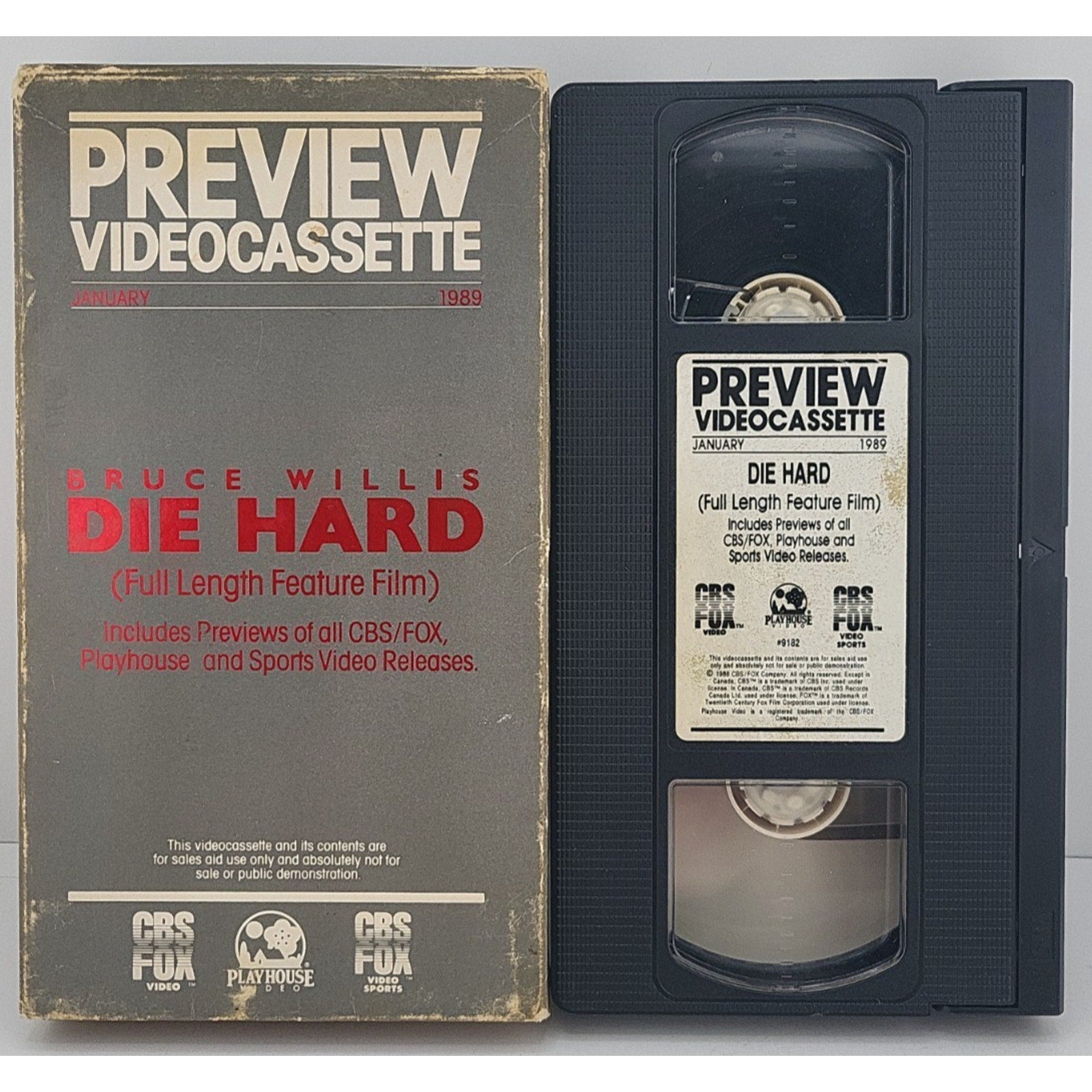 Die Hard ( 1988 ) Rare Vintage Video Store Promo / Preview / Early Screener VHS