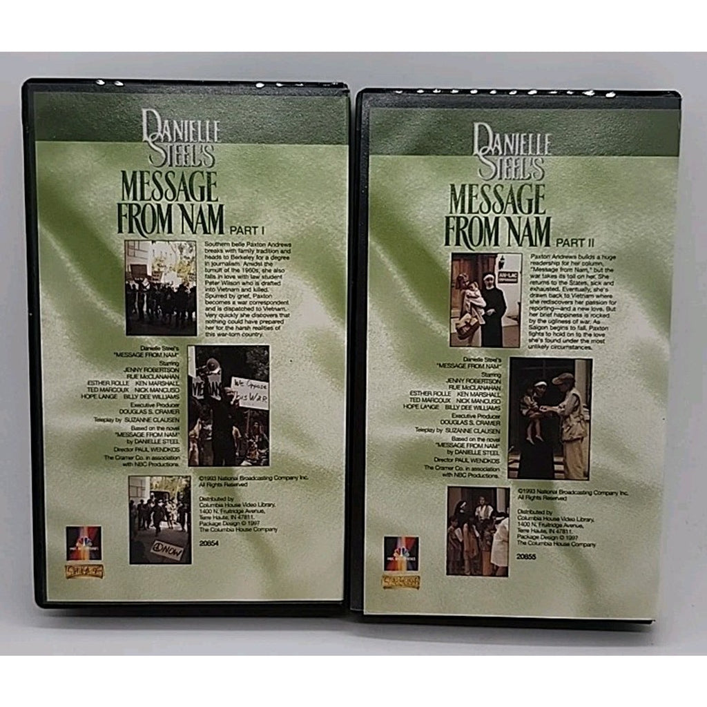 Danielle Steel's Message From Nam Part 1&2 (VHS)