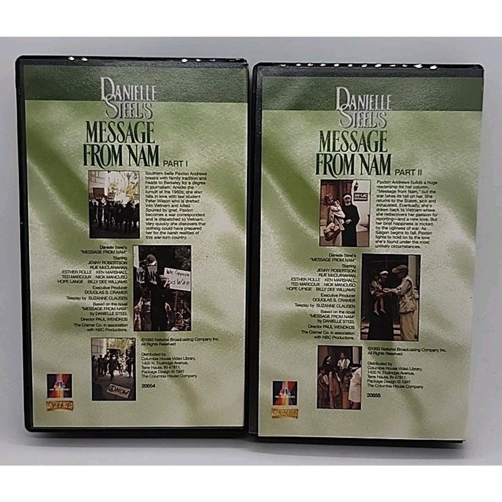 Danielle Steel's Message From Nam Part 1&2 (VHS)