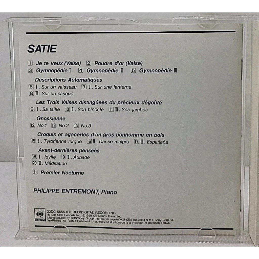 Erik Satie: Je Te Veux / Entremont CD