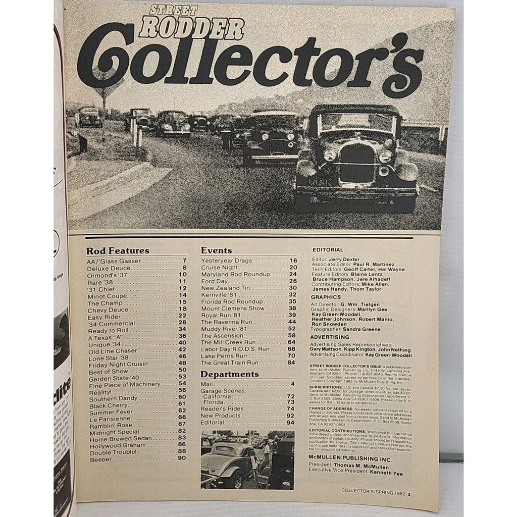 Street Rodder Collector's Magazine Spring 1982 Volume No. 7