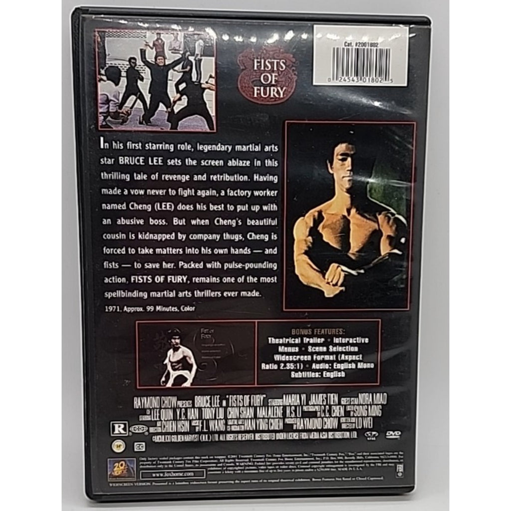 Bruce Lee Fists of Fury Martial Arts Movie 1971 DVD Release 2001
