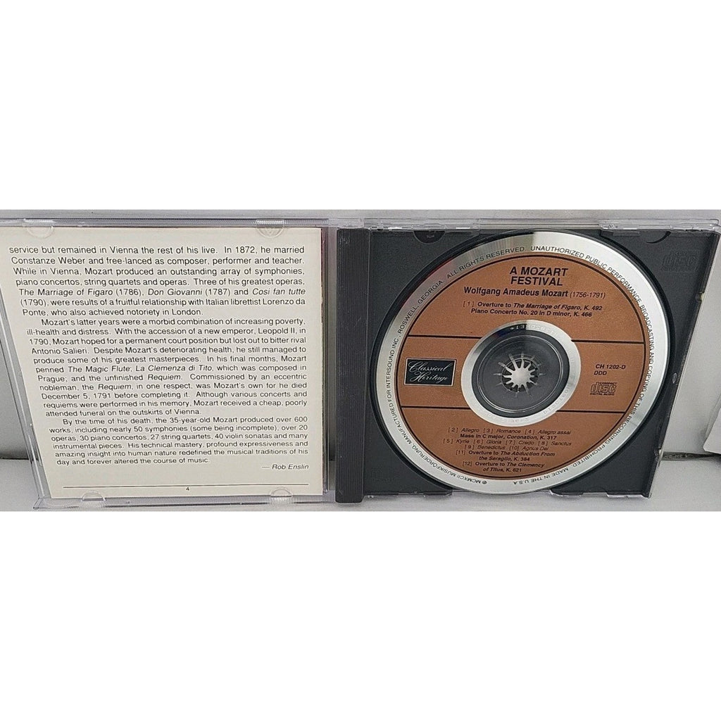 Wolfgang Amadeus Mozart - A Mozart Festival (CD, 4 Discs, 1991)