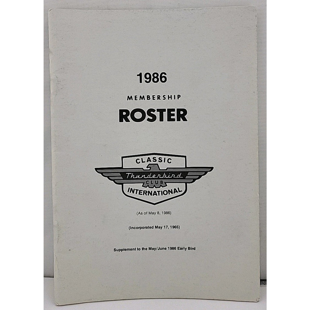 The Classic Thunderbird Membership Roster 1986