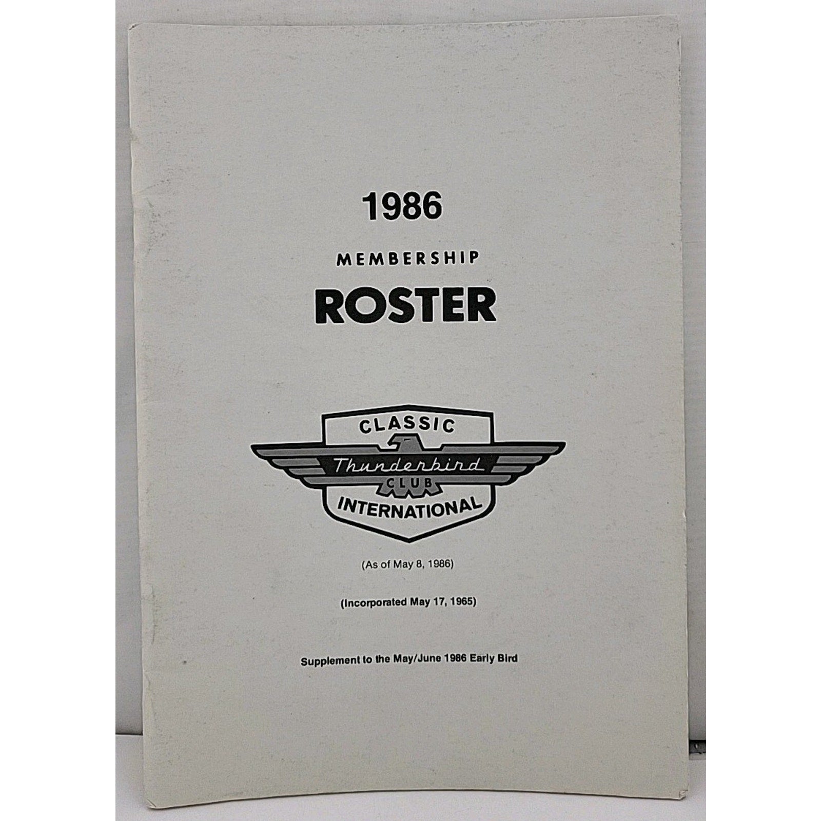 The Classic Thunderbird Membership Roster 1986