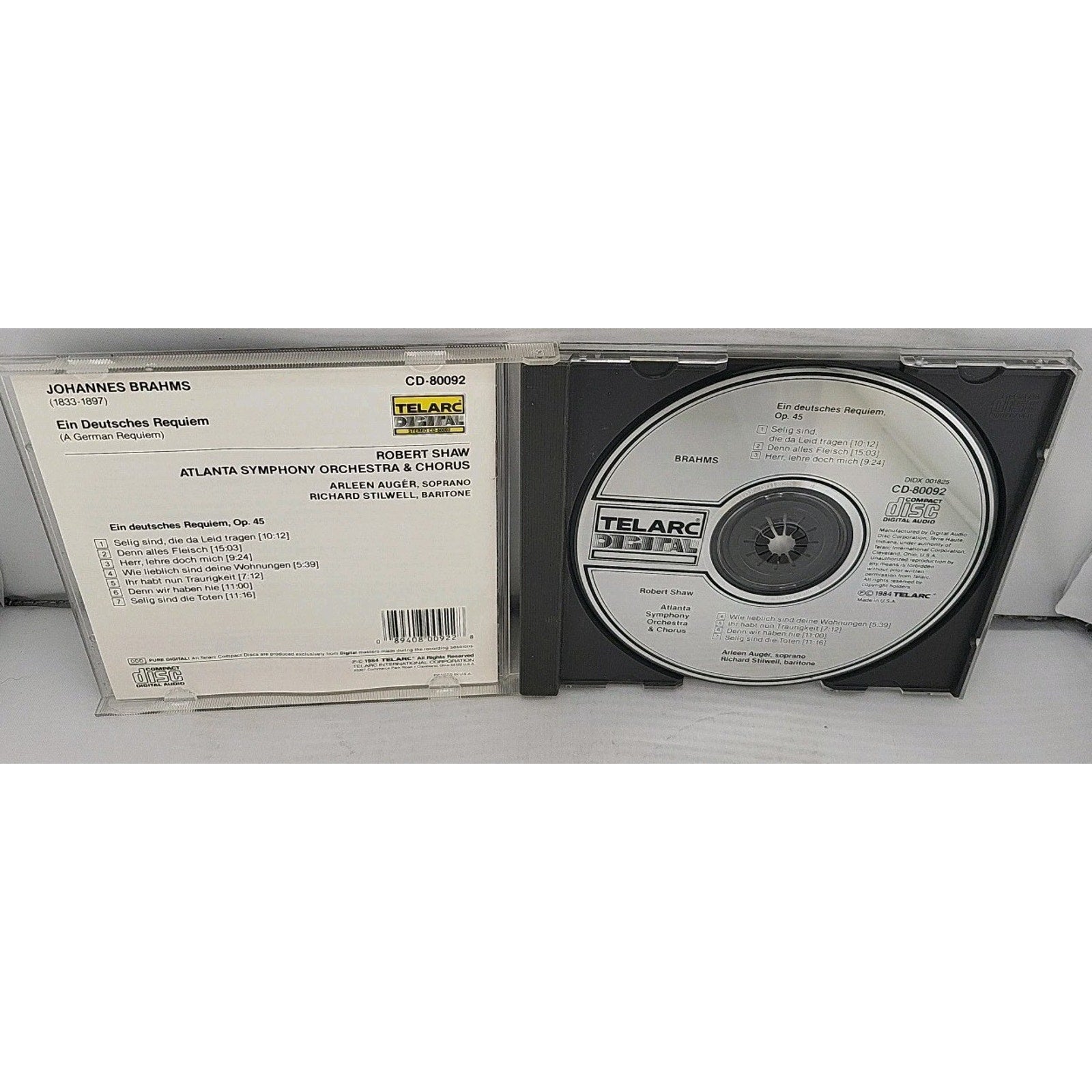 German Requiem by Brahms / Auger / Stilwell / Shaw / Aso (CD, 1990)