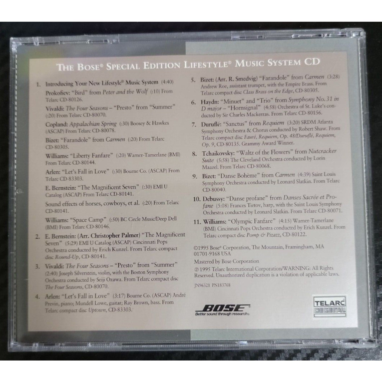 Bose - "The Bose Special Edition Lifestyle Music System" - (CD - Telarc Digital)