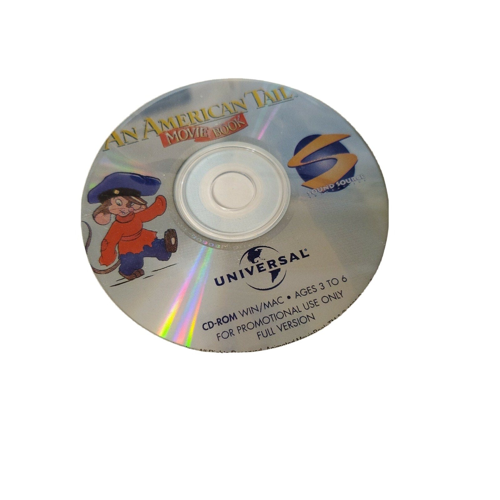 An American Tail Movie Book CD ROM Windows/Mac Promo CD Full Version Disc Only