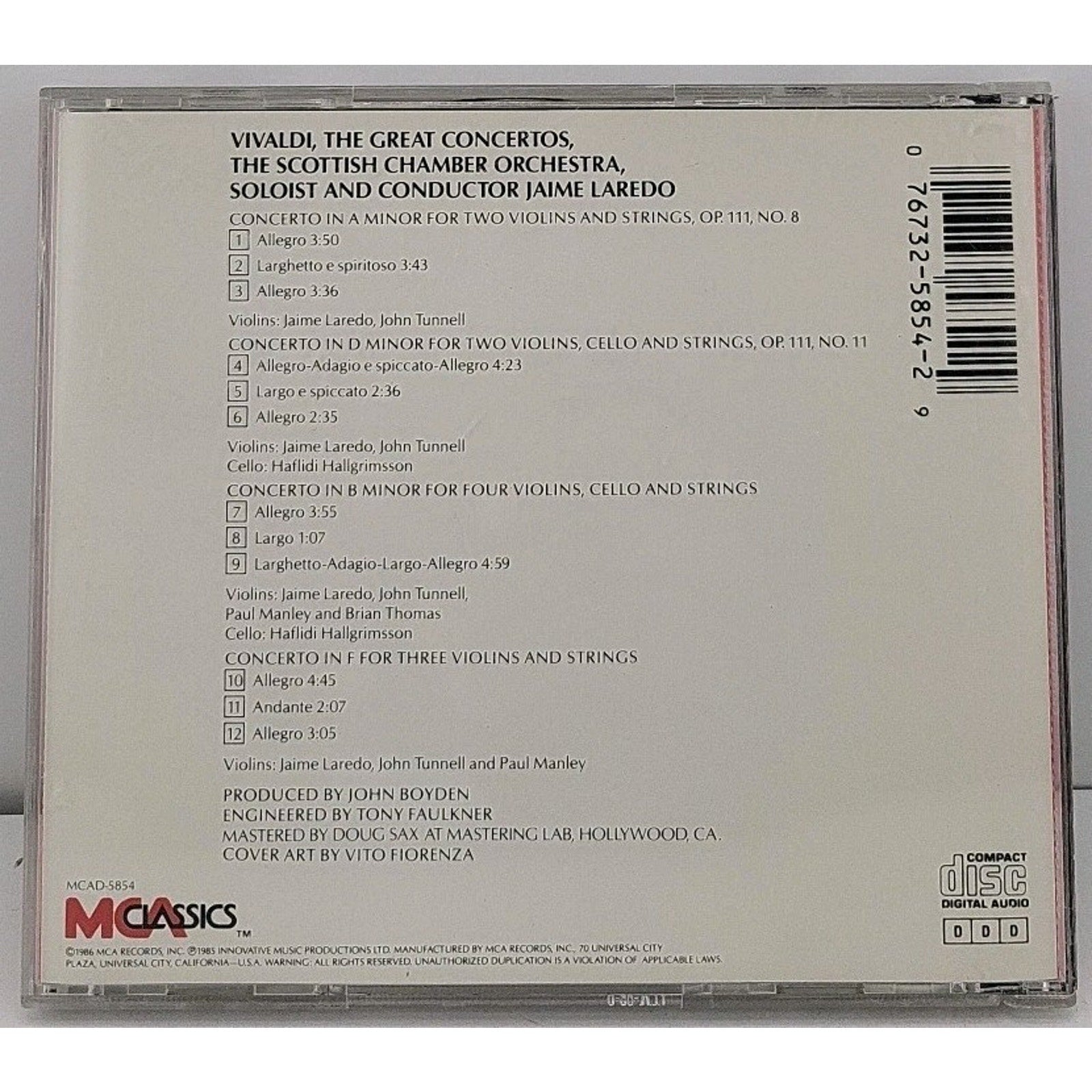 Vivaldi The Great String Concertos CD