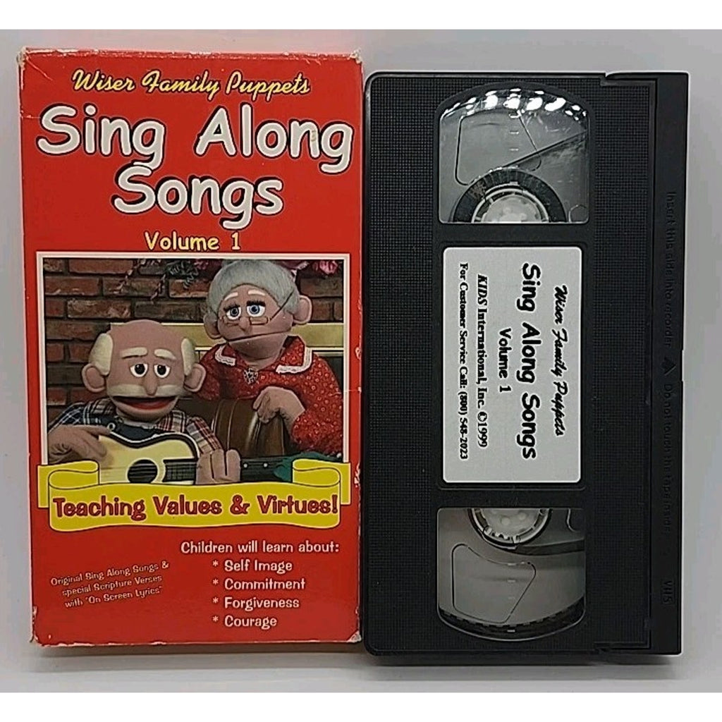 Wiser Family Puppets Sing Along Songs Volume 1 Teaching Values Virtues VHS 1999