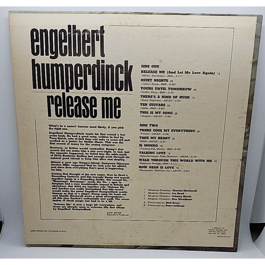 Engelbert Humperdinck: Release Me (Record)