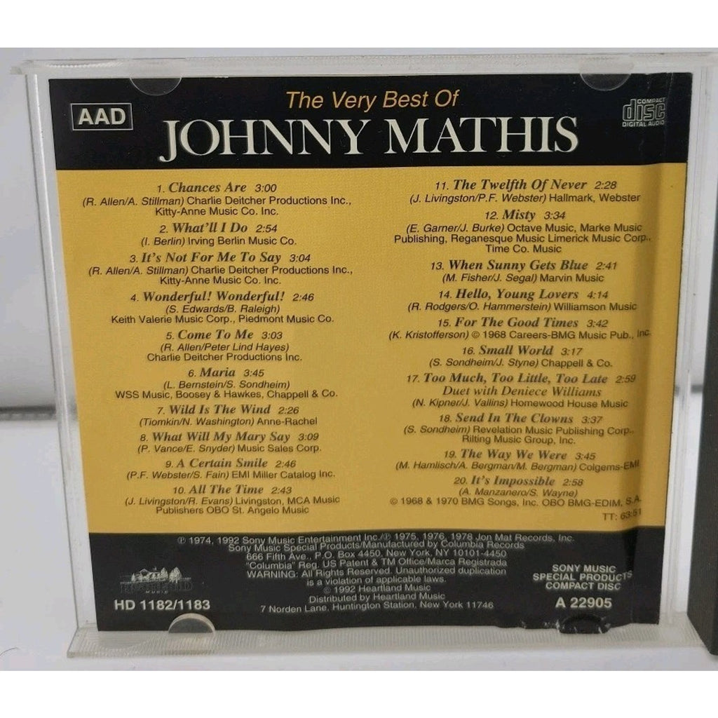 The Very Best Of Johnny Mathis CD