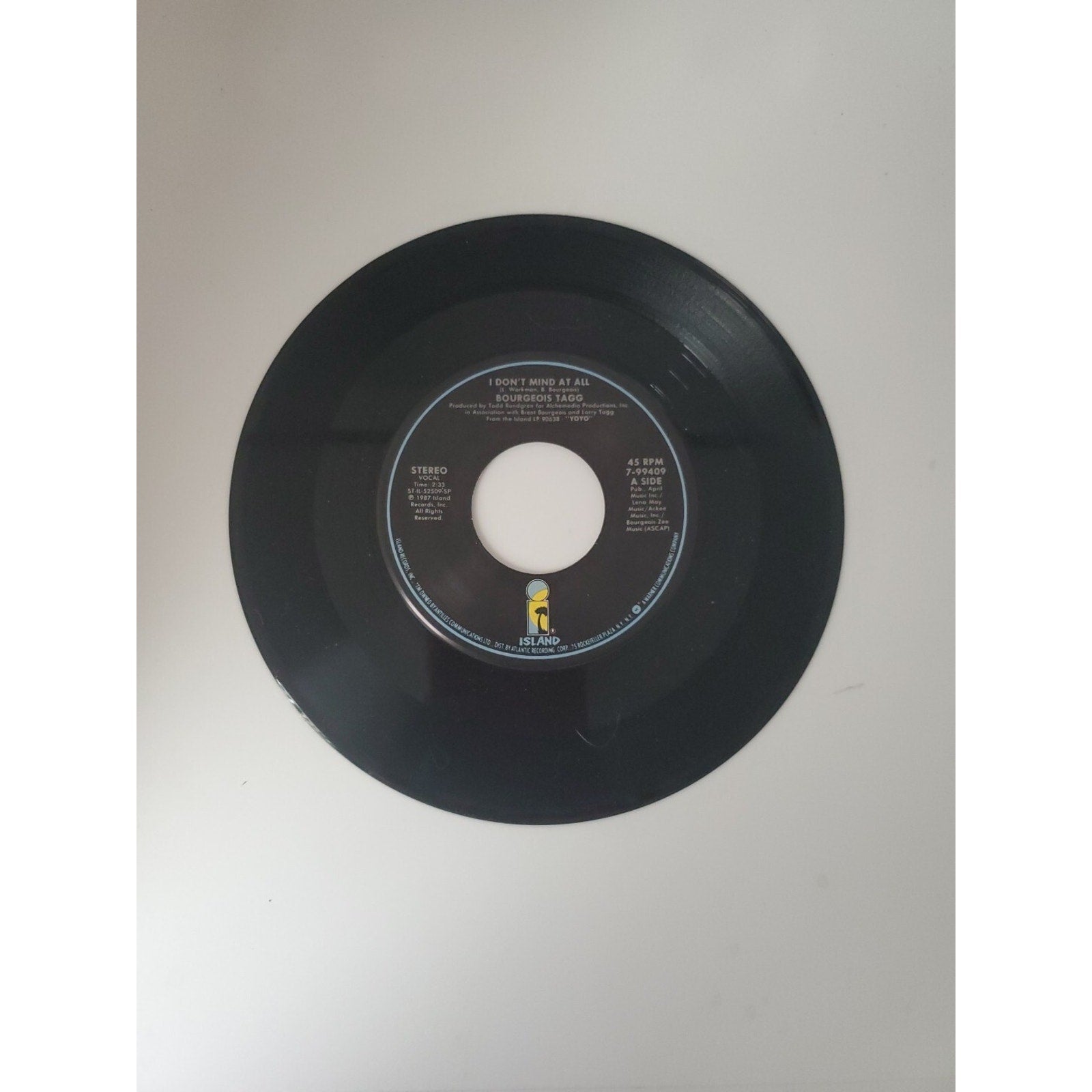 Bourgeois Tagg: I Don't Mind At All / Pencil & Paper (Record)