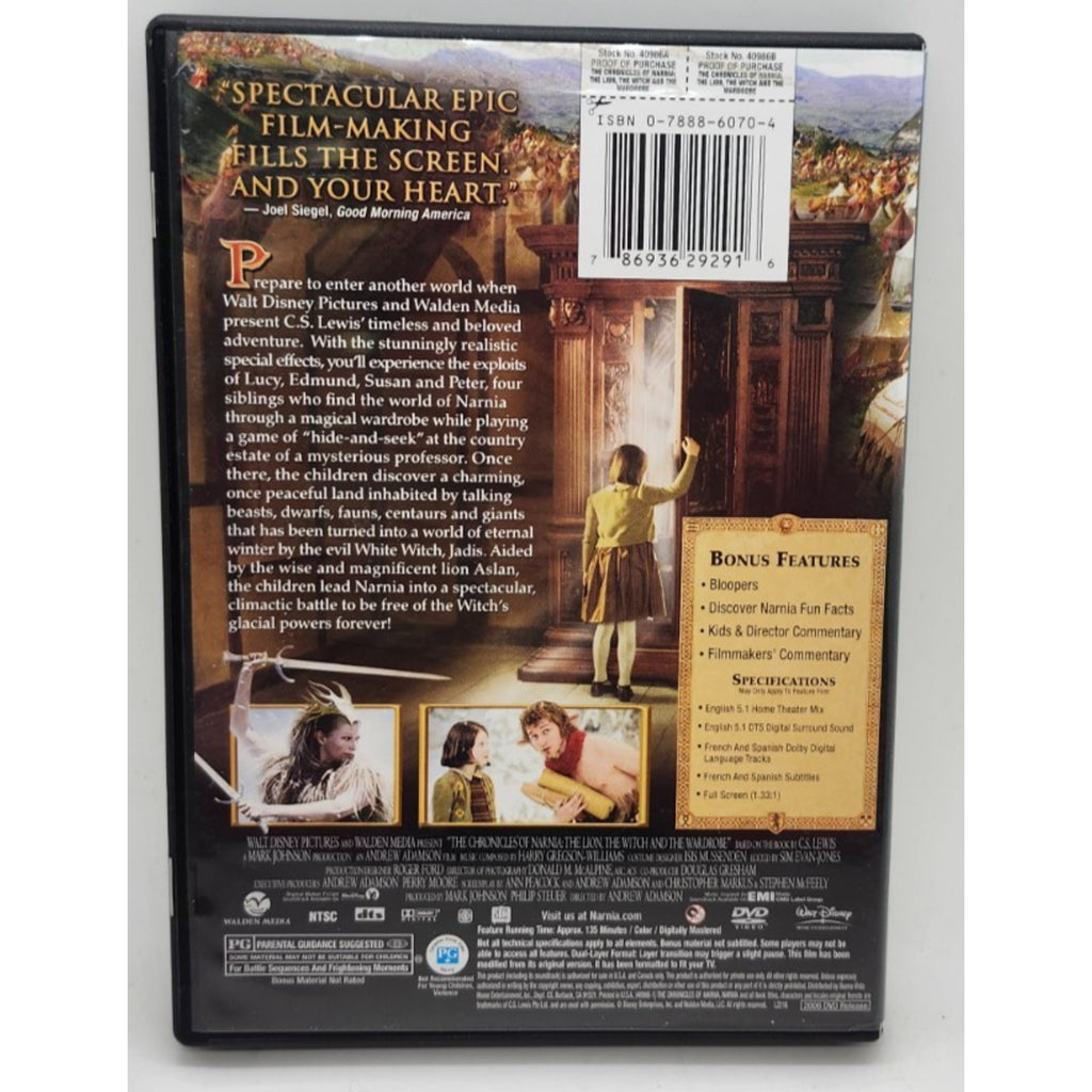 The Chronicles of Narnia: The Lion, The Witch, and the Wardrobe (DVD, 2006, Ful…