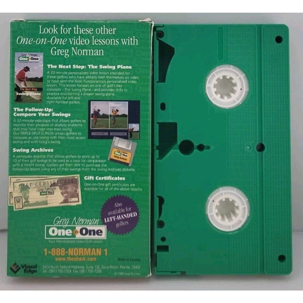 Visual Edge Greg Norman One-on-One: The Basic Fundamentals VHS NTSC Golf NR 1996