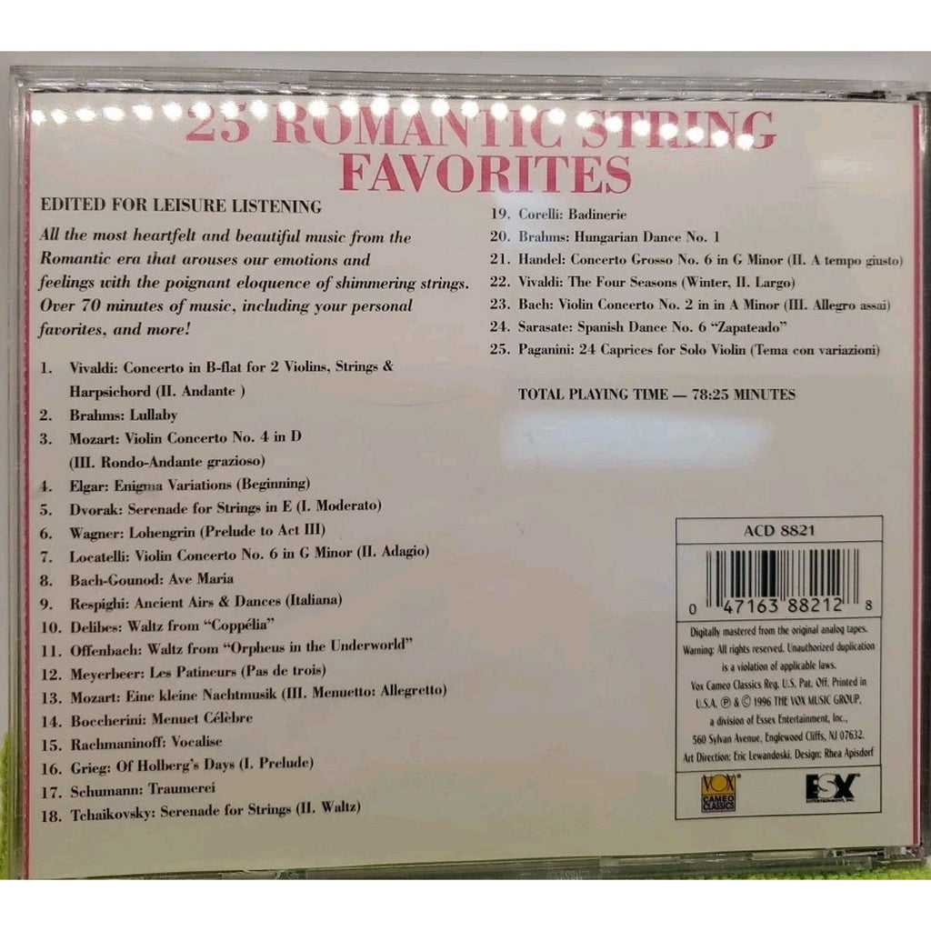 25 Romantic String Favorites by Various (CD, 1996)
