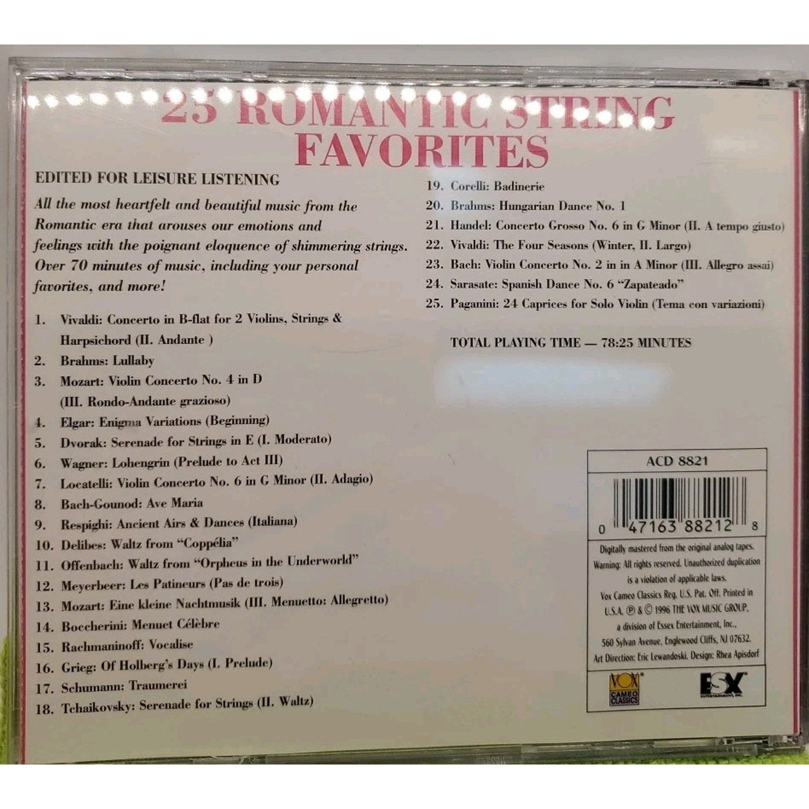 25 Romantic String Favorites by Various (CD, 1996)