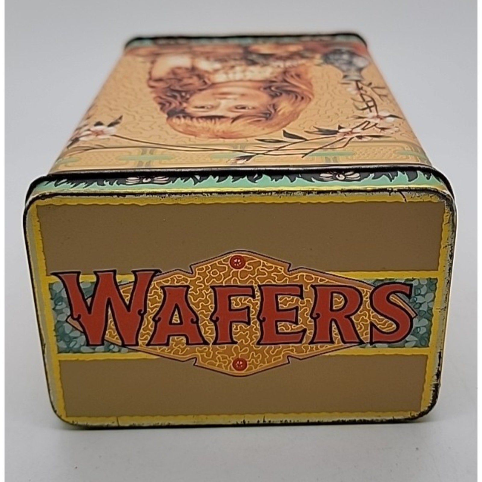 Hong Kong Bristolware Ginger Wafers Girl 6.75" Biscuit Tin