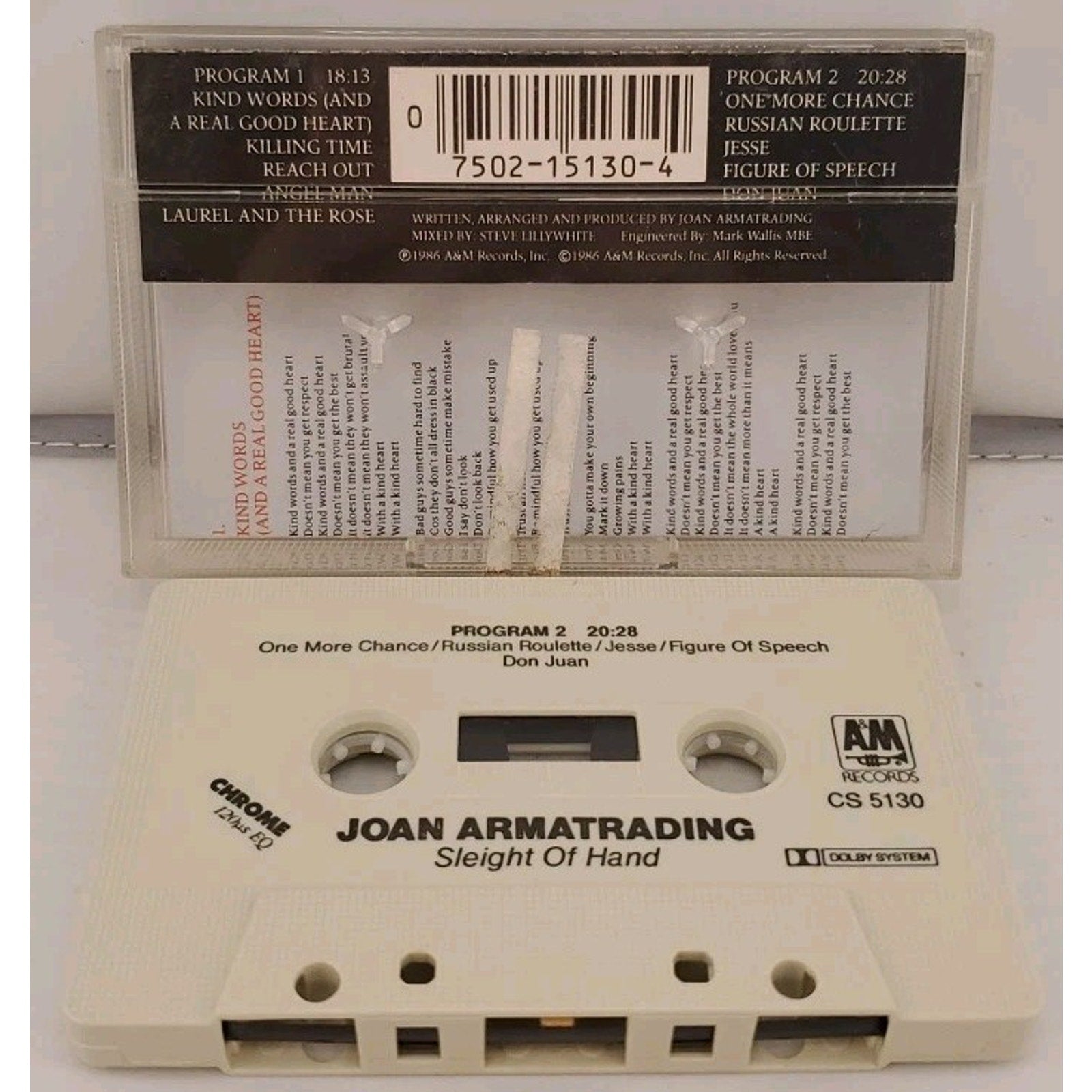 Sleight of Hand by Joan Armatrading (Cassette, 1986, A&M (USA))