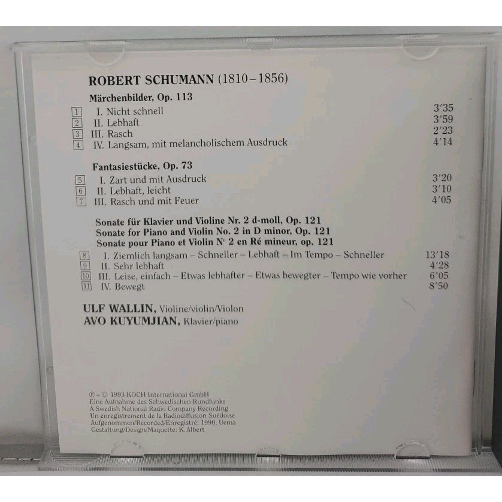 Violin Sonata by R. Schumann (CD, 1994)