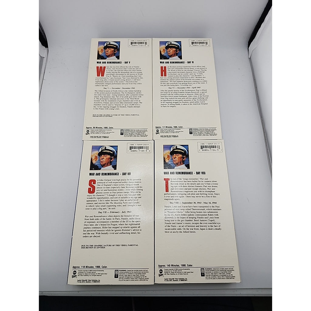 Herman Wouk's War And Remembrance 12 VHS Collectors Set Parts I-XII