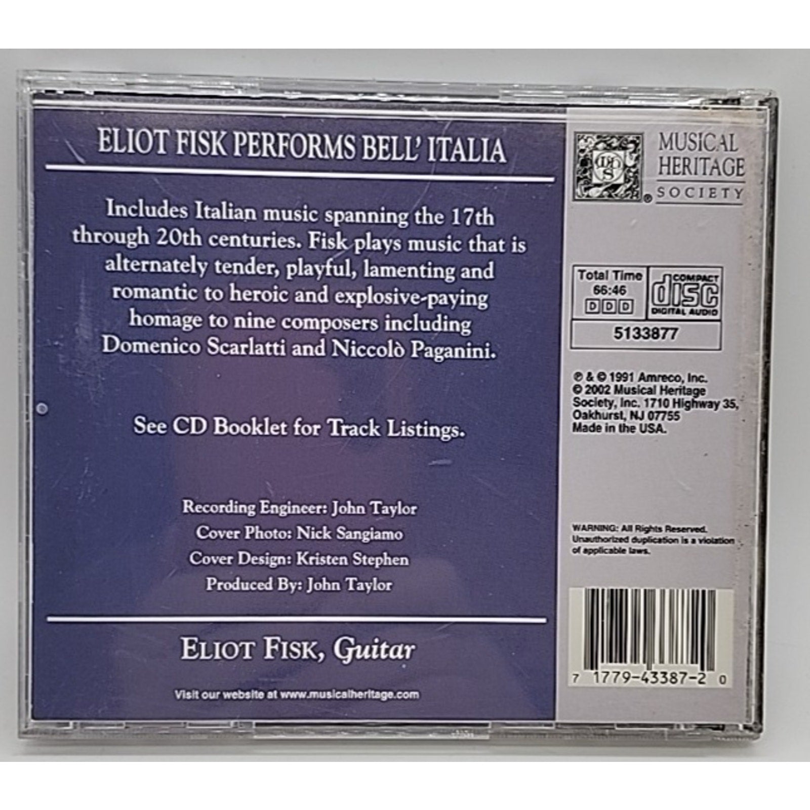 Bell'italia by Eliot Fisk (CD, 2003)