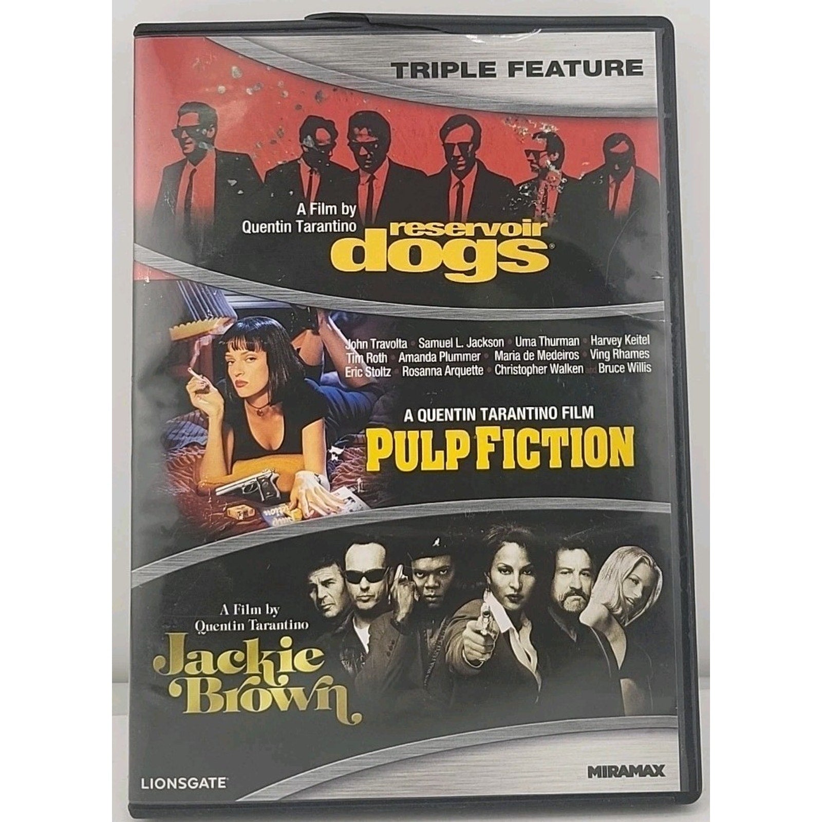 Reservoir Dogs/Pulp Fiction/Jackie Brown (DVD, 2012, 3-Disc Set)