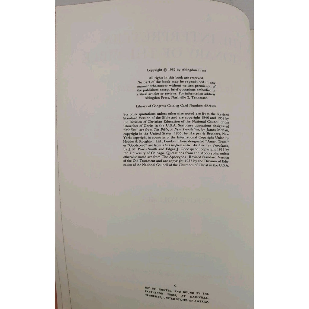 The Interpreter's Dictionary of the Bible Volume 4 R-Z Hardcover