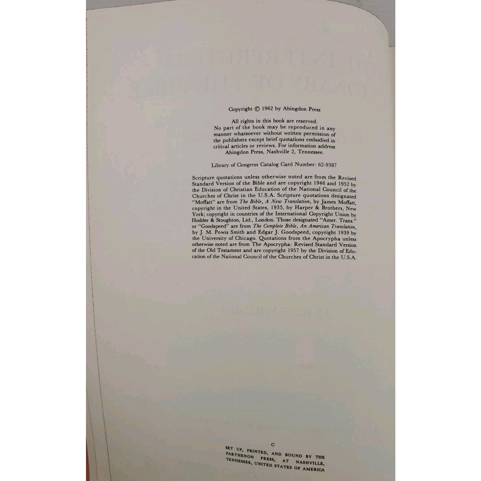 The Interpreter's Dictionary of the Bible Volume 4 R-Z Hardcover