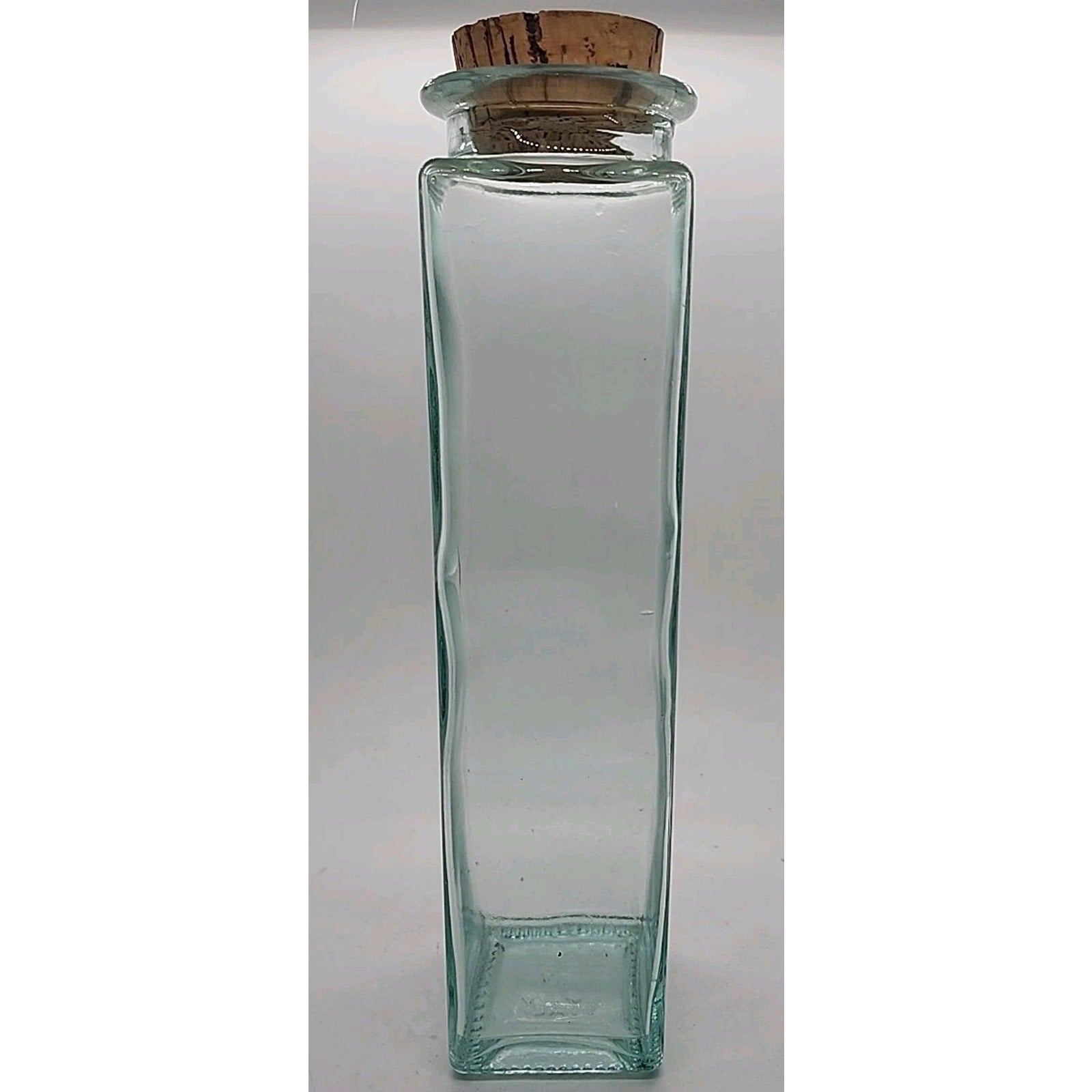 11" Square Glass Container And Cork Pasta Noodle Holder Made In Italy