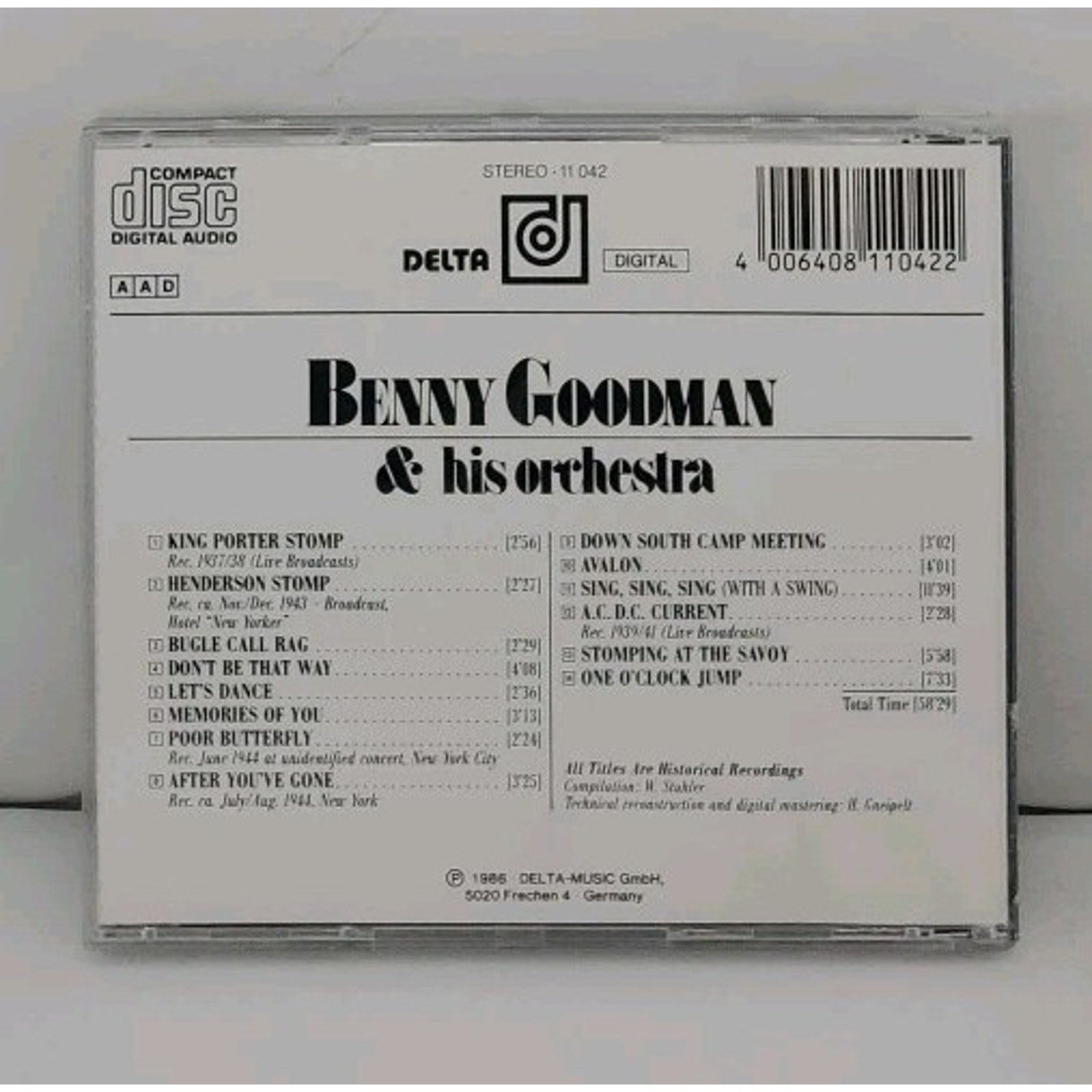 Benny Goodman & His Orchestra Music CD Delta Label